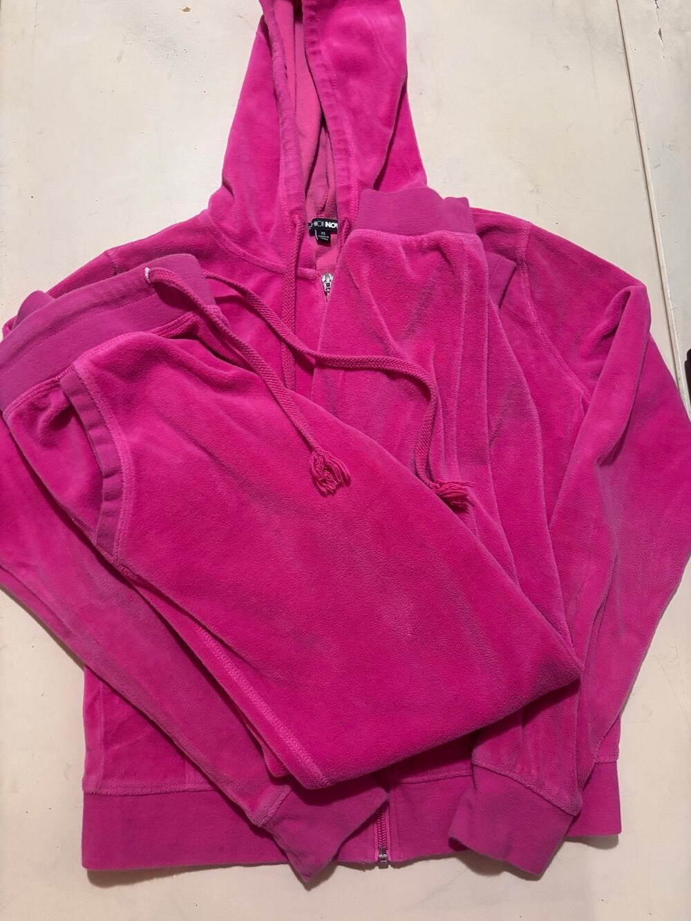 Pink velour track suit bundle